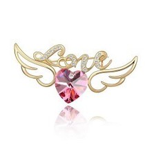 VOGUE WEDDING PRESENT TO YOUR HONEY  GORGEOUS18K GOLD PLATED HEART JEWELRY CRYSTAL CLOTHING ACCESSORIES F02