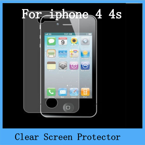10pcs lots clear screen protector iPhone 4 4S Clear Ccreen Protective Film Screen Guard for Iphone