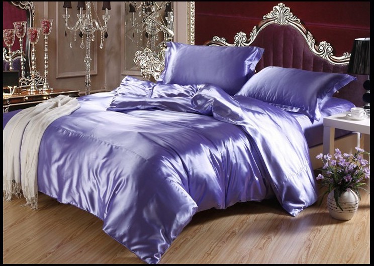 blue silk luxury comforter bedding sets king size queen full twin ...