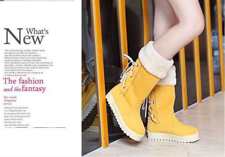 2014 Hot sale Free shipping Autumn and winter snow boots plush thermal flat boots for women