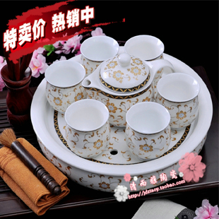 Jingdezhen ceramic set tea set teaberries set double layer kung fu tea