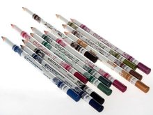 12pcs lot 12 Colors Waterproof Plastic Glitter Emerald Eyeliner Lipliner Lip Eye Liner Pencil MakeUp