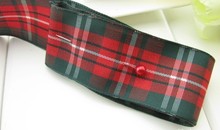 Free shipping 50 Yards 1 25mm width styles polyester scottish tartan gingham ribbon bow decorative