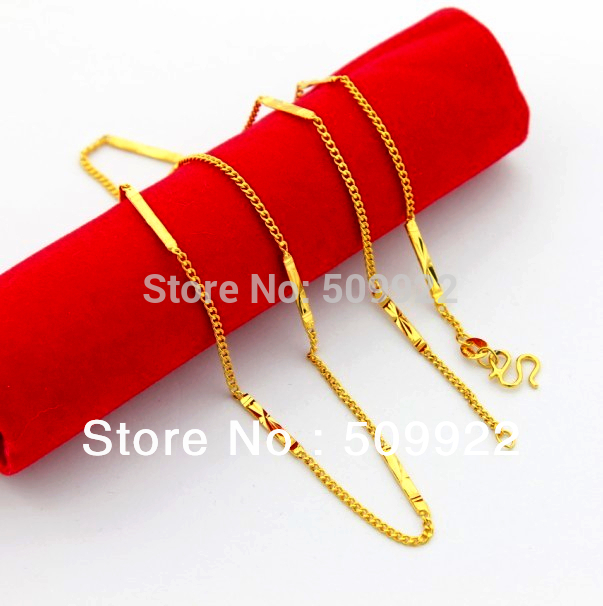jP086 2013 New Unique Solid Uinsex 24K Gold Plated Necklace Marriage Accessories High Quality Plated Gold
