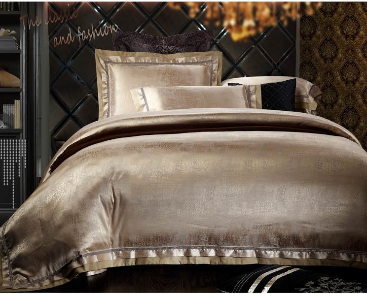 bedding sets king queen size 4pcs luxury bedclothes satin comforter ...