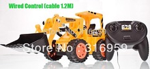 Low Price 6CH Wired Control Simulation Bulldozer 4 wheel construction Bulldozer wheel drive Engineering van electronic