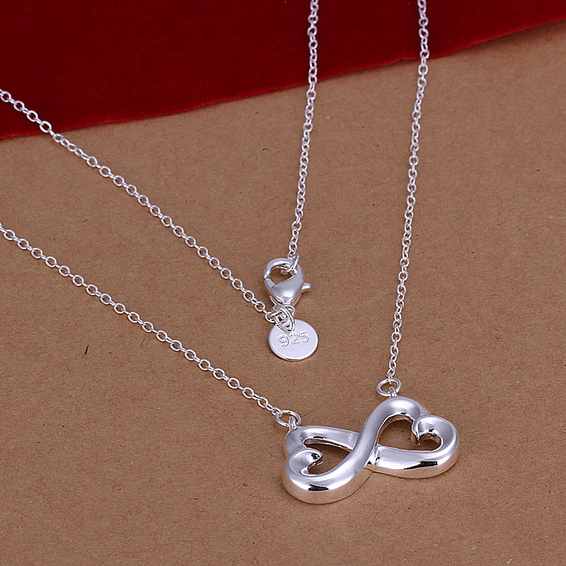 Hot Sale Free Shipping 925 Silver Necklaces Pendants Fashion Sterling Silver Jewelry 8 Word Necklace SMTN148