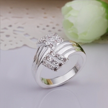 Hot Sell!Wholesale Sterling 925 silver ring,925 silver fashion jewelry ring,Fashion Exquisite Crystal Paved Finger Rings SMTR259