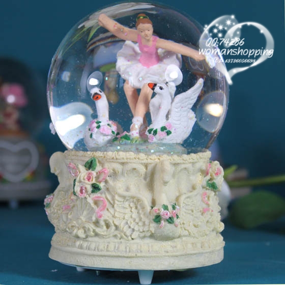 rotating ballet girl crystal ball  music box music box birthday