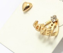 New Fashion jewelry heart Love stud set for women ladie s E977