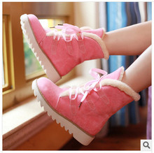 Hot sale Free shipping cony hair winter  snow boots plush thermal flat boots for women winter boots size34-39