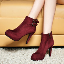 Free shipping Medium-leg flock leather boots female autumn and winter 2013 high-heeled shoes platform princess fashion boots