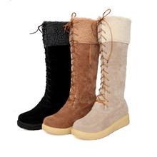 large size 34-43 Hot 2013 fashion fur inside female ladies flat ankle snow boots for women and women’s winter shoes