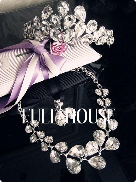 Large rhinestone bride fashion necklace accessories marriage accessories piece set