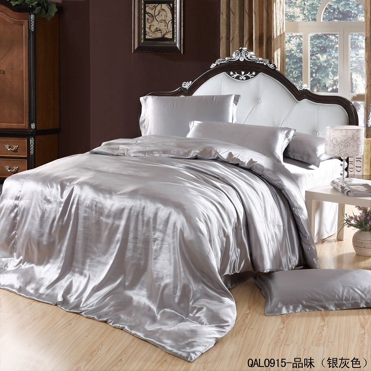 satin comforter bedding set king size queen duvet cover bedspread bed ...