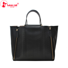 Free shipping  winter large bag cowhide female all-match women’s handbag serpentine pattern vintage picture package handbag