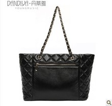 Free shipping new 2013 women s handbag classic plaid chain sheepskin bag OL outfit one shoulder