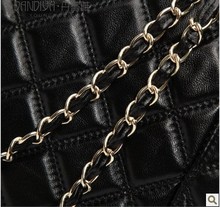 Free shipping new 2013 women s handbag classic plaid chain sheepskin bag OL outfit one shoulder