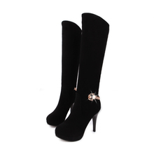 Hot sale New arrival fashion ladies sexy high heels boots Knee high boots zipper drop ship wholesale free shipping size US 4-8