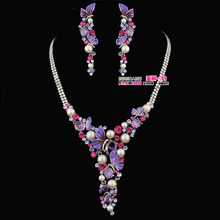 Neoglory accessories the bride accessories marriage wedding purple chain sets set