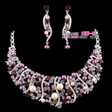 Neoglory accessories the bride accessories marriage accessories purple pearl chain sets