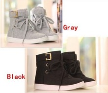 New Fashion Womens Flat Lace Up High Top Shoes Casual Ankle Boots Shoes Canvas Shoes Fashion