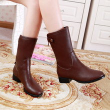 Free shipping boots Genuine leather flat women boots martin boots buckle decoration new fashion women’s shoes