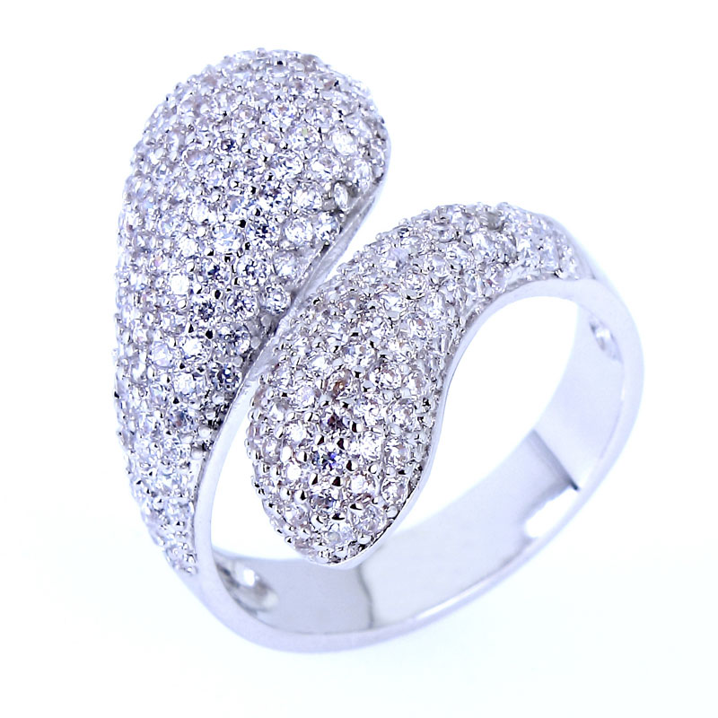 Women Latest Design Luxury Wedding rings Clear Color Cubic Zirconia Stone Marriage Anniversary