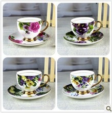 sales alone or wholesales Chinese style gift Bond china coffee cup set elegant tea glass porcelain