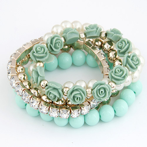fashion-resin-beads-elegant-rhinestone-flowers-design-charms-bracelet ...