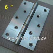 Free Shipping 6inch 304 brushed stainless steel Finished Hinges for timber door Metal Door ball bearing