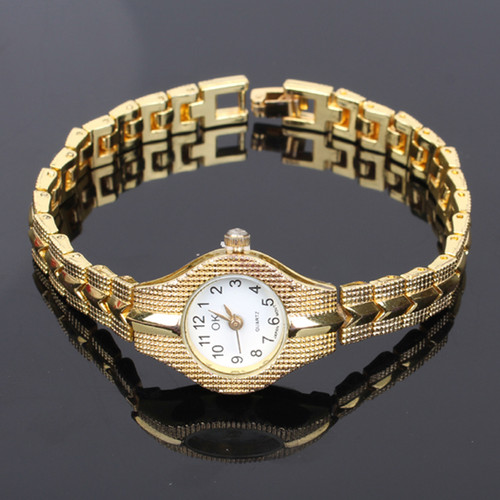 Gold bracelet brand women s vintage table quartz watch female gift popular lady rhinestone