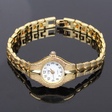 Gold bracelet  brand women’s vintage table quartz watch female gift popular lady rhinestone