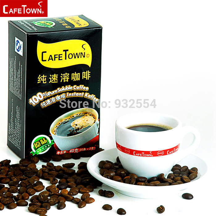 FREE shipping Cafetown sugar free instant coffee powder instant pure 2gx20 bags