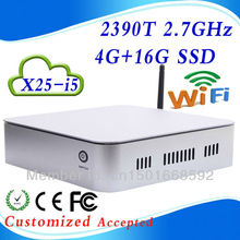 support hd video X25-I5 2390T 4G RAM 16G SSD desk computer case linux micro pc mini pcs Low Price