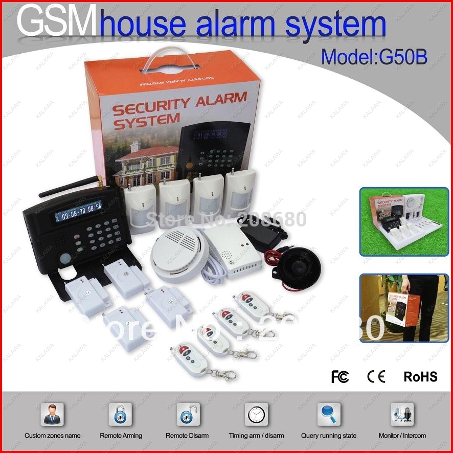 GSM mobile control G50B Home house Burglar Security Alarm System support English languege Free shipping JJJ