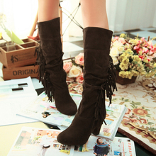 Big size US 4 12 2013 New Arrived Pointed Toe high heels Slip On Tassel Faux