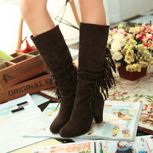 Big size US 4 12 2013 New Arrived Pointed Toe high heels Slip On Tassel Faux