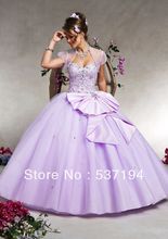 Free Shipping New Arrival Ball Gown Sweetheart Beaded With Bow Corset With Jacket Floor-length Purple Quinceanera Dresses