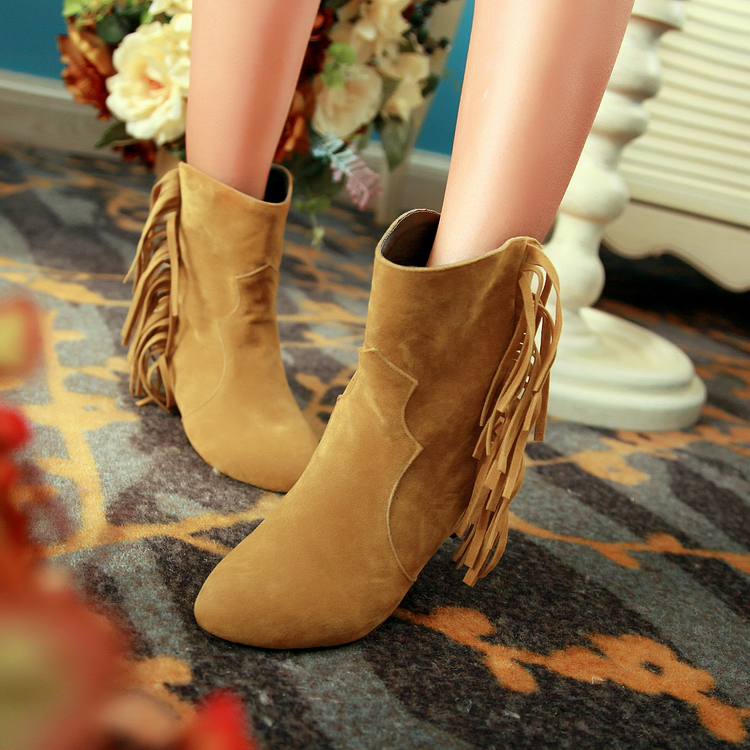 Big size US 4 12 2013 New Arrived Pointed Toe high heels Slip On Tassel Faux