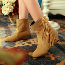 Big size US 4 12 2013 New Arrived Pointed Toe high heels Slip On Tassel Faux