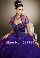 Hot Sale Free Shipping Ball Gown Sweetheart Beaded Bodice Draped with Jacket Champagne Quinceanera Dresses