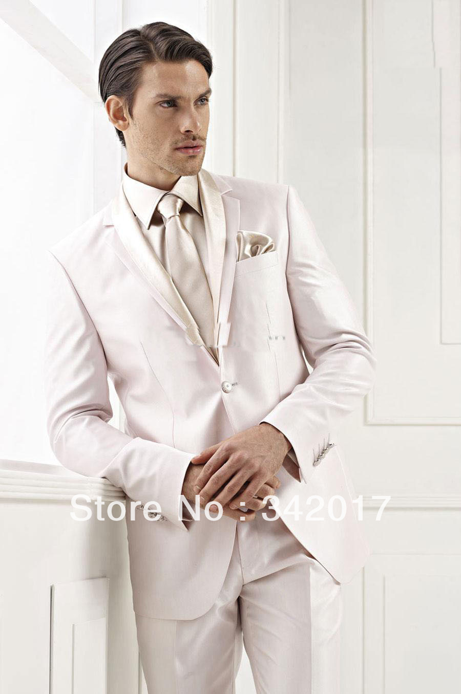 ... Gold Line Groom Tuxedos Suits For Wedding Evening Formal Men Suit