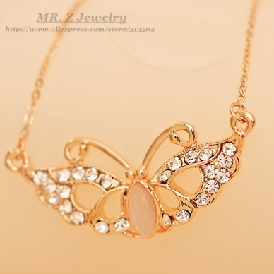 Top Quality Cat s Eye Mask Necklace Plated Real Gold Jewlery Women Fashion 2013 Free Shipping