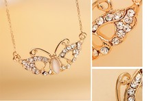 Top Quality Cat s Eye Mask Necklace Plated Real Gold Jewlery Women Fashion 2013 Free Shipping