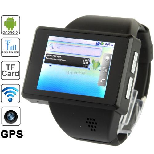 Z1 Black Android Watch Phone with WiFi GPS Bluetooth Function 2 inch Capacitive Touch Screen Quad