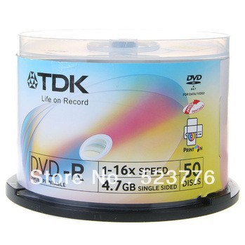 Hot-sale-50discs-lot-High-Quality-Recordable-Blank-Disks-TDK-16X-DVD-R ...