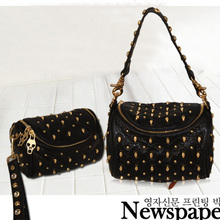 2013 aimali5625 like cowhide rhinestone skull belt bag one shoulder women’s handbag