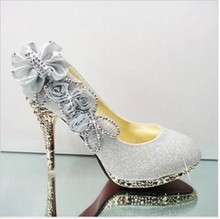 Sexy Woman Pumps Glitter Gorgeous Wedding Bridal Evening Party Crystal High Heels Women Shoes Fashion Bridal