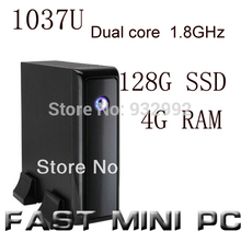 mini pcs ITX Computer with Intel 1037u Dual Core 1.8GHz 4G RAM 128G SSD mini computer with HDMI